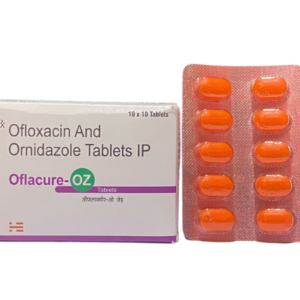 Ofloxacin I.P. 200 mg and Ornidazole I.P. 500 | Brand - Oflacure-OZ | Manufacturer - HECURE PHARMA | Pack of 1x10 Tab