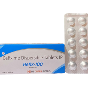 Cefixime 100 mg Dispersible tab | Brand - Hefix- 100 | Manufacturer - HECURE PHARMA | Pack of 1x10 Tab