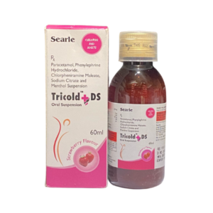 Anti-cold Syrup - Paracetamol , Chlorphenaramine maleate & Phenylephrine Hydrochloride | Tricold plus DS (MFG-ALKE) | 60ml Syrup
