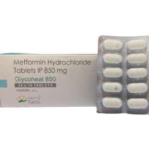 Metformin HCL 850mg | Brand - Glycoheal 850 | Manufacturer - HEALTHY INC | Pack of 1x10 Tab