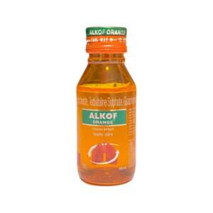 Cough Syrup - Bromhexine HCL , Terbutaline Sulphate , Guaiphenesin and Menthol | Brand - Alkof (Orange) | Manufacturer - ALKEM | Pack of 60ml Syrup