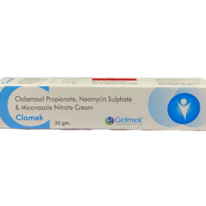 Clobetasol Propionate , Neomycin Sulphate & Miconazole Nitrate cream | Brand - Clomek 20gm | Manufacturer - GELMEK | Pack of 20gm