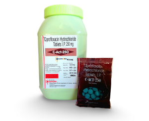 Ciprofloxacin 250mg | Brand - C-Act-250 (Green) | Manufacturer - EUPHORIA FORMULATIONS | Pack of 100 Tab