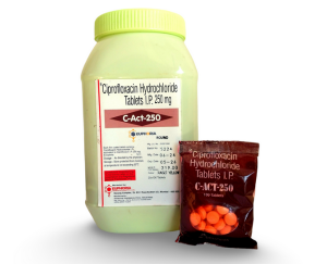 Ciprofloxacin 250mg | Brand - C-Act-250 Orange | Manufacturer - EUPHORIA FORMULATIONS | Pack of 100 Tab