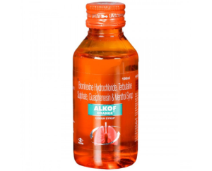 Cough Syrup - Bromhexine Hcl ,Terbutaline Sulphate , Guaiphenesin And Menthol | Brand - Alkof (Orange) | Manufacturer - Alkem | Pack of 100ml Syrup