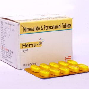 Paracetamol 325mg Nimesulide 100mg | Brand - Hemu-P | Manufacturer - HECURE PHARMA | Pack of 1x10 Tab