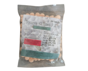 Dicyclomine HCL 20 mg | Brand - Clomin | Manufacturer - MODI LIFECARE | Pack of 200 Tab