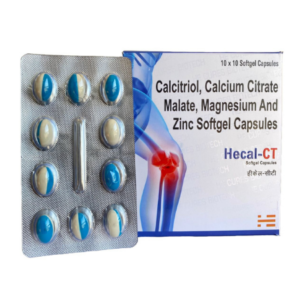 Calcitriol 0.25mcg , Calcium Citrate Maleate 500mg , Zinc Oxide 7.5mg and Magnesium Oxide 50mg | Brand - Hecal-CT | Manufacturer - HECURE PHARMA | Pack of 1x10 Cap