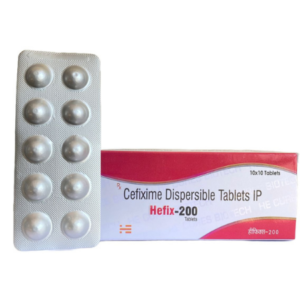 Cefixime 200mg Dispersible tab | Brand - Hefix- 200 | Manufacturer - HECURE PHARMA | Pack of 1x10 Tab