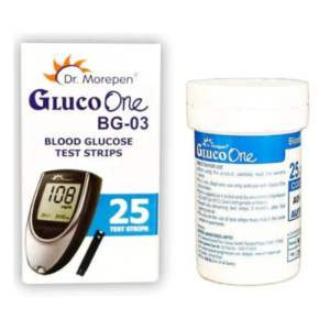 Dr. Morepen Gluco-One BG-03 Blood Glucose 25 Test Strips Only | Blood Glucose Test Strips | Manufacturer - MOREPEN LAB | Pack of 25 Test Strips
