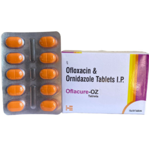 Ofloxacin-I.P.-200-mg-and-Ornidazole-I.P.-500-Brand-Oflacure-OZ-Manufacturer-HECURE-PHARMA-Pack-of-1x10-Tab