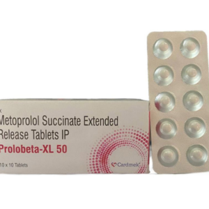 Metoprolol Succinate Extended Release Tablets 50 mg | Brand - Prolobeta-XL 50 | Manufacturer - CARDMEK | Pack of 1x10 Tab
