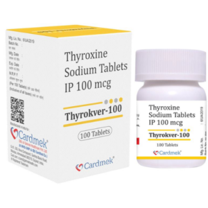 Thyroxine 100 mcg | Brand - Thyrokver-100 mcg | Manufacturer - CARDMEK | Pack of 100 Tab