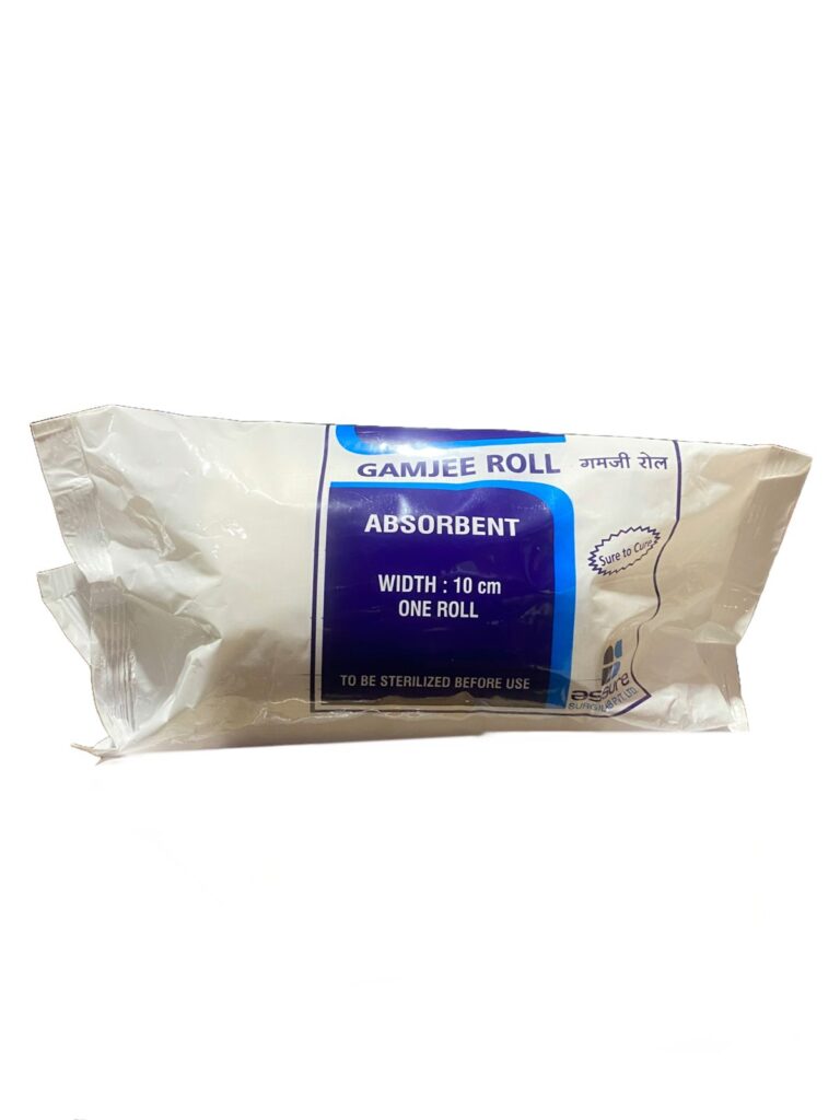 "GAMJEE ROLL BANDAGE 10CM | BRAND - GAMJEE ROLL 10CMX3MTR | MANUFACTURER - ASSURE SURGICAL | PACK OF  1 ROLL"