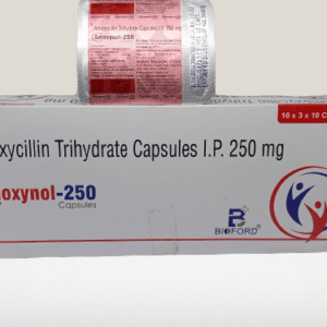 Amoxycillin Trihydrate 250mg | Brand - Amoxynol-250 | Manufacturer - BIOFORD | Pack of 1x10 Cap