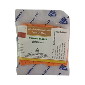 Cetrizine Dihydrochloride 10mg | Brand - Trizine Oval Orange | Manufacturer - Arco Pharma | Pack of 100 Tablets