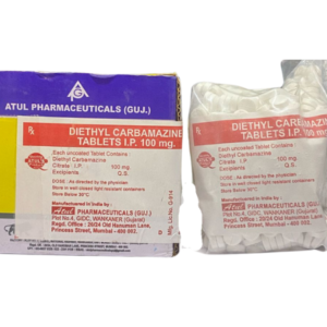 Diethyl Carbamazine Citrate 100 mg | Brand - Diethyl Carbamazine Citrate | Manufacturer - Atul Pharma | Pack of 1000 Tab