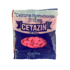 Cetrizine Hydrochloride 10 mg | Brand - Cetazin Pink | Manufacturer - EUPHORIA FORMULATIONS | Pack of 100 Tab