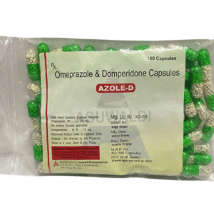 Omeprazole 20mg, Domperidone 10mg | Brand - Azole-D | Manufacturer - Asuwaldi | Pack of 100 Cap